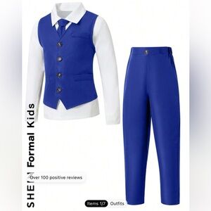 Shein formal kids royal blue vest and pant suit 11-12 yr (58-50 inch). Like new